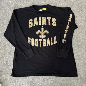 Saints football shirt mens XL black long sleeve NFL casual streetwear logo‎